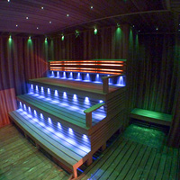 Русская баня с цветной оптоволоконной подсветкой